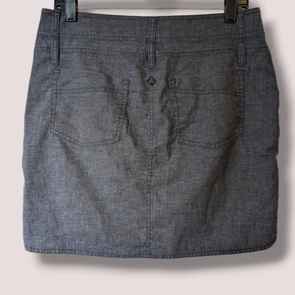 Prana Grey Pleated Hemp Blend Mid Rise Lizbeth Mini Skirt Casual Travel - Picture 3 of 10